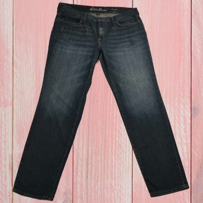 Eddie Bauer 31'' Blaue Freund jeans mit mittelhohem Bund Damen Größe 14/38 