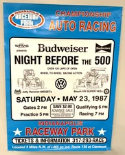 Vintage 1987 Budweiser Night Before The 500 IRP Indianapolis Raceway Park Racing