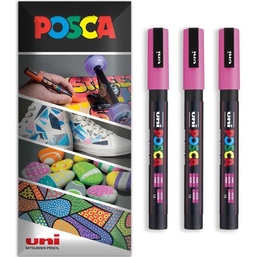 POSCA Paint Marker Pen - Water Based Permanent Multi Surface - Packs of 3 Pens - Picture 35 of 62