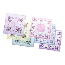 Damen Frauen Taschent&uuml;cher weich Hochzeit Blumendruck quadratisch Party Kerchiefs