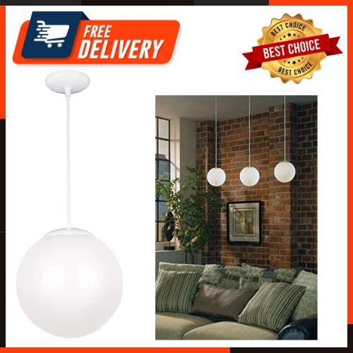 6024-15 Leo Globe Pendant Hanging Modern Fixture, One - Light, White - Picture 1 of 1