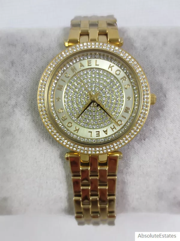 NEW Michael Kors Darci Pave Crystal Gold Glitz Watch MK4673 NIB