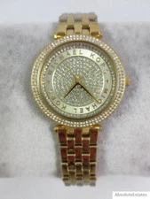 NEW Michael Kors Darci Pave Crystal Gold Glitz Watch MK4673 NIB NWT