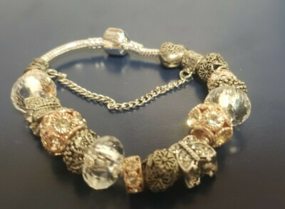 VERY NICE Silver Tone ( bobbles ) Statement Bracelet - See Photos 