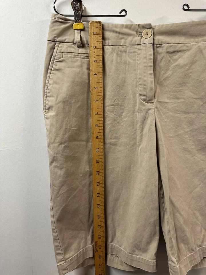Pantalones Cortos Chinos Relajados Talbots Para Mujer Talla 10 Beige Informales Tiro Medio Foto 4 de 4