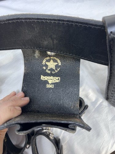 Cintura vintage Boston in pelle 6501 polizia Dutyman con marsupio e fondine nera - Foto 3 di 13