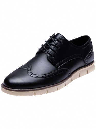 SHOESMALL Men's Casual Wingtip Oxfords Brogue Shoes Non-Slip-JZH7 - Picture 18 of 27