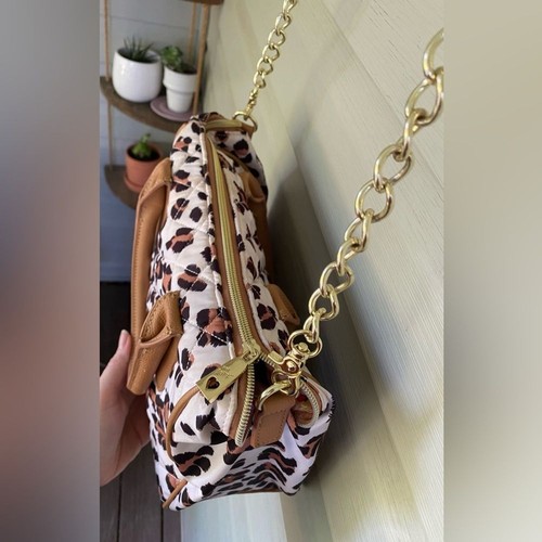 Betsey Johnson leopard print satchel quilted shoulder bag crossbody purse animal - Picture 14 of 16