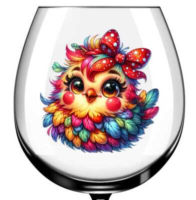x12 Colourful Chick glass vinyl decal stickers Colour yy116 | eBay UK