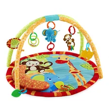 Bright Starts Safari Tales Activity Gym Playmat with Prop-Up Pillow; 4 Melodies