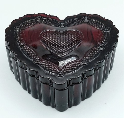 Vintage Avon Cape Cod Collection Heart Shaped Trinket Box Ruby Red ...