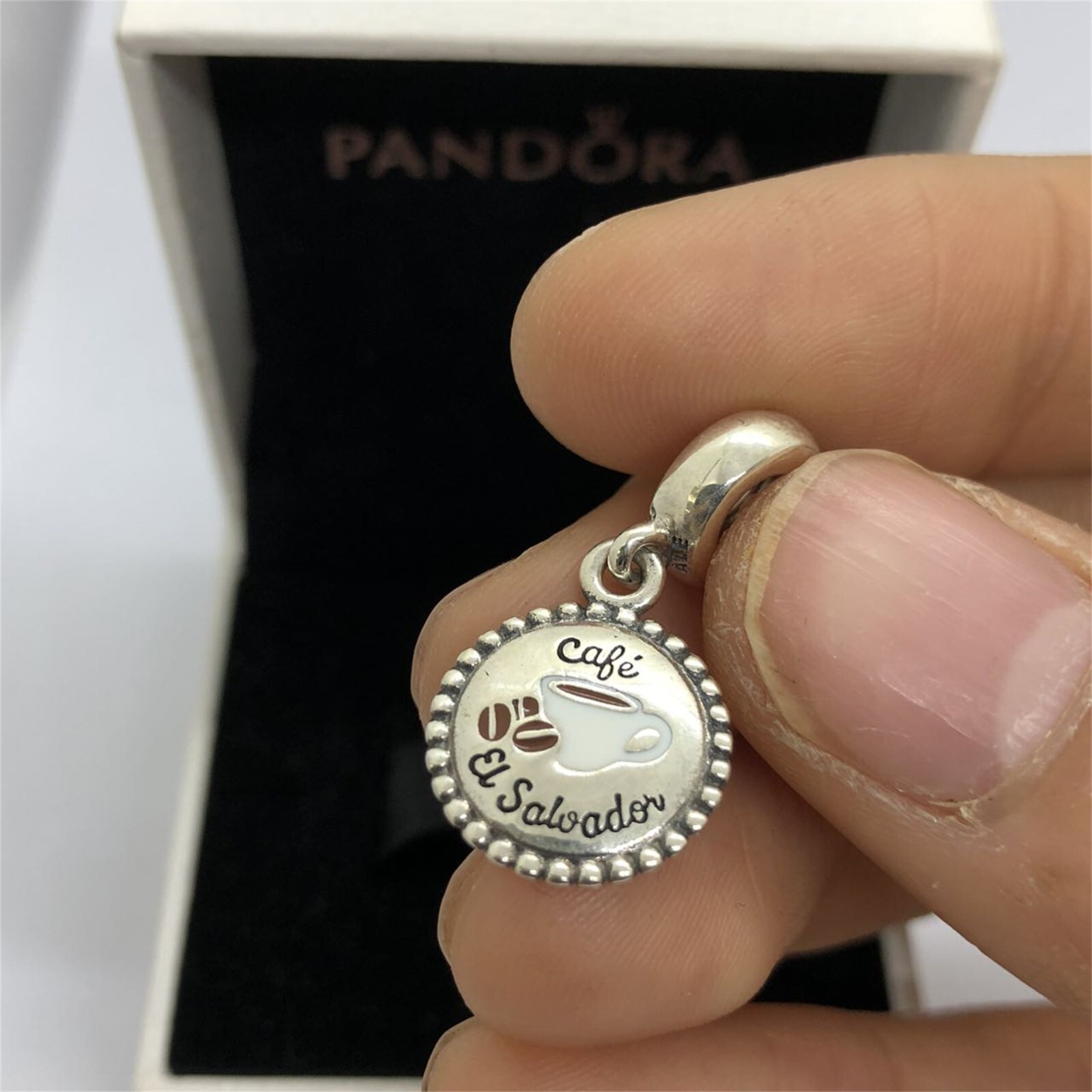 Pandora Cafe El Salvador Dangle Charm Coffee Charm S925 Silver with box