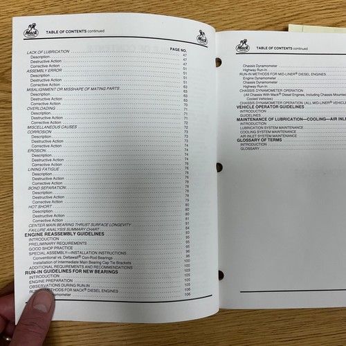 Mack ENGINE MAIN & ROD BEARING FAILURE ANALYSIS SERVICE SHOP MANUAL TRUCK GUIDE - Picture 3 of 6