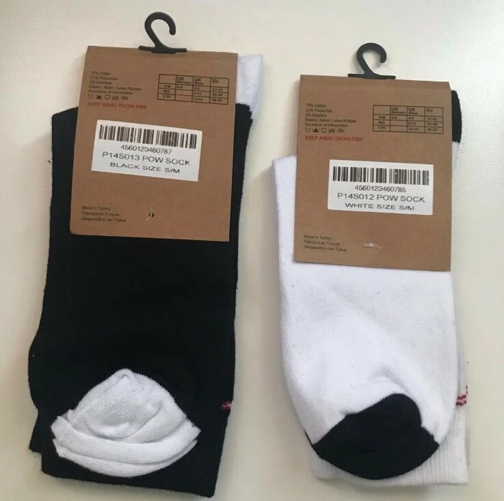 AW17 Palace POW Calcetines 1x Blanco 1x Negro Talla S/M Lady Diana Pequeño/Mediano Nuevo Foto 2 de 4