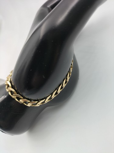 Stunning Vintage 9ct 375 9K Gold Bracelet Curb Knit Curb Link Chain CDI Gold -AF - Foto 4 di 12
