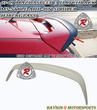Fits 07-09 Mazdaspeed 3 5dr Ms-style Add-on Roof Spoiler Wing Fiberglass