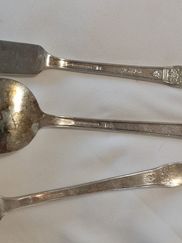 1847 Roger Bros First Love Silver Plate Flatware Serving Pieces Lot Gravy Ladle - Picture 5 of 9