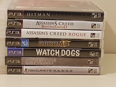 Game Lot 7 PS3 Hitman Assassin's Creed Socom4 Watch Dogs Hawx2 Lost Planet2