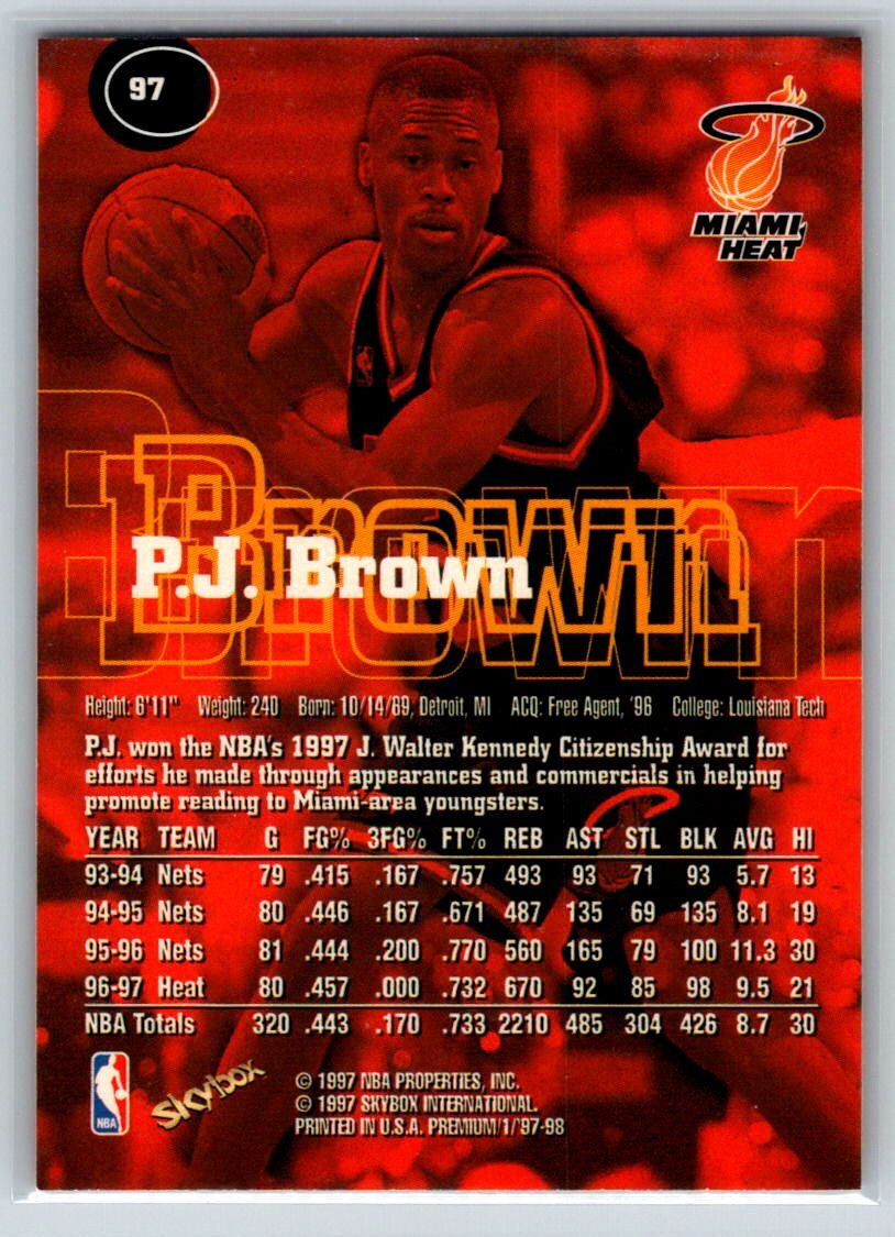 1997-98 SkyBox Premium #97 P.J. Brown | eBay