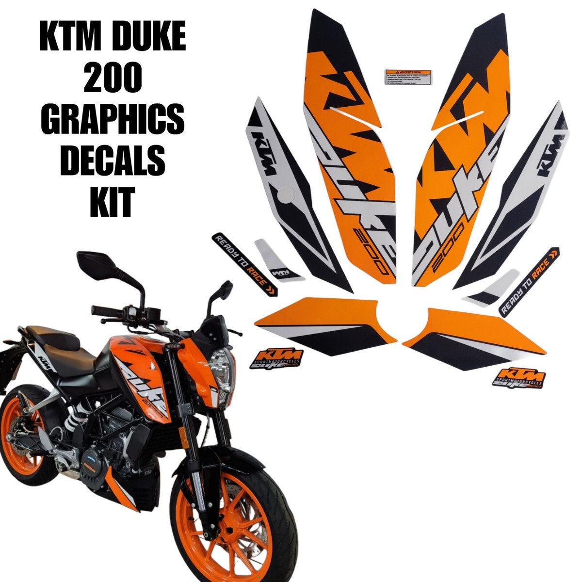 KTM duke 200 Decals Kit | eBay