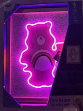 🔥Care Bears “Cheer Bear” In 13x15 Wood Frame LED Wall Art Light🔥🐻
