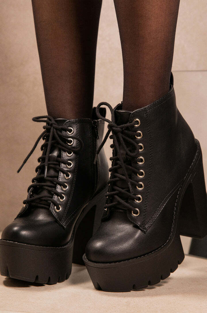 Platform Boots Women's High Heel Combat Boots Wetkiss