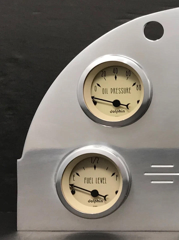 Ford Car 1956 calibre 5 panel de instrumentos inserto aluminio pulido programable bronceado Foto 2 de 4