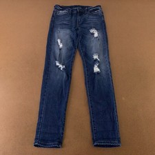 KanCan Juniors Size 7 Dark Wash Ripped Denim High Rise Skinny Jeans