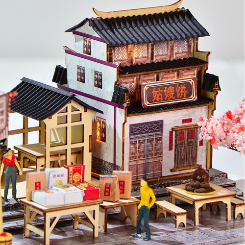 Miniature Building Model Set LED Lighting City Street View Scene Display Model - Picture 42 of 187