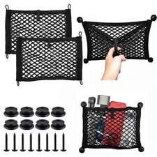 Universal 2 Pack Elastic Small Cargo Net Pocket Organizer Pouch Bag 14.3 x 9.5"