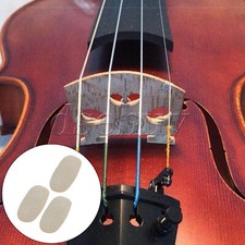 50 Pieces Violin E-string Bridge Pads 0.39"x0.2" Leather Viola Replacement Pad