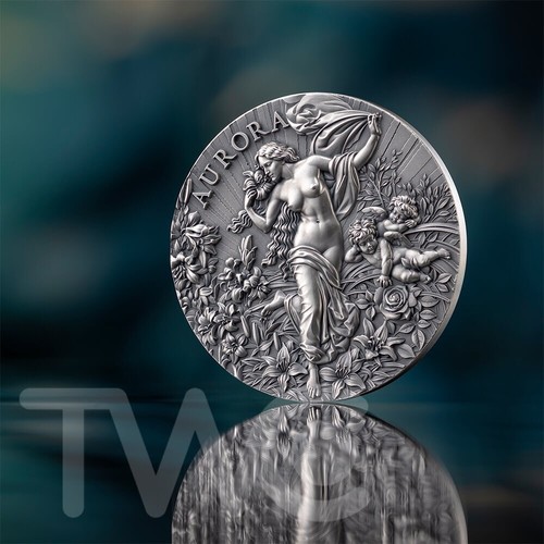 Aurora Celestial Beauty 2 oz Antique finish Silver Coin CFA Cameroon 2025