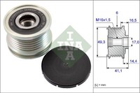 Ina 535 0178 10 Generatorfreilauf For CitroËN Ds Ds (Capsa) Mini Opel Peugeot Pe