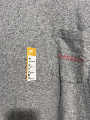 NWT Carhartt Loose Fit Heavyweight Long-Sleeve Pocket Mens T-Shirt Tall Size XL - Picture 3 of 6