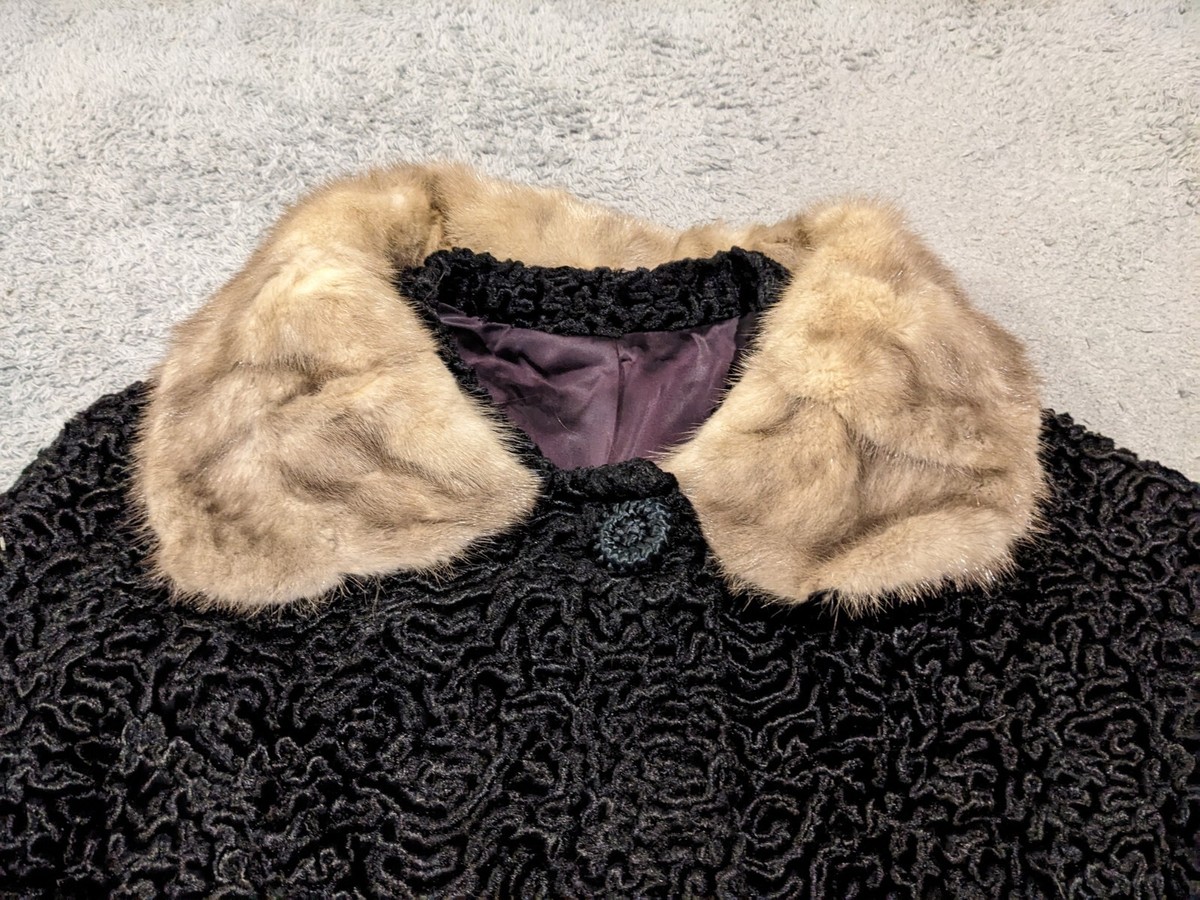 Curly Astrakhan Fur Coat Vintage 1960s Astrakhan Coat Vintage
