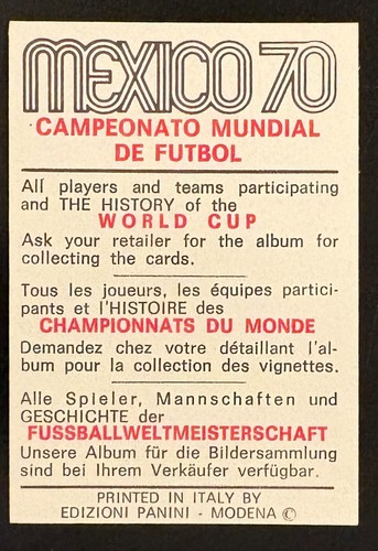 PANINI WORLD CUP 1970 CZERWONY/CZARNY - WYBIERZ SWOJE KARTY - Zdjęcie 246 z 348