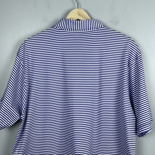 Polo Peter Millar uomo 100% cotone a righe performance taglia L; preppy, golf - Foto 4 di 10