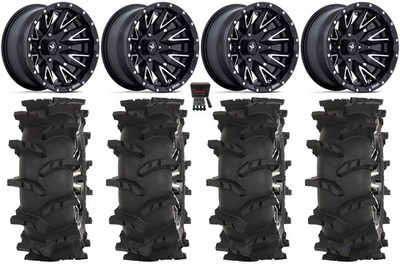 MSA Creed 14'' Wheels Machined 30'' Outlaw Max Tires Yamaha Grizzly Rhino