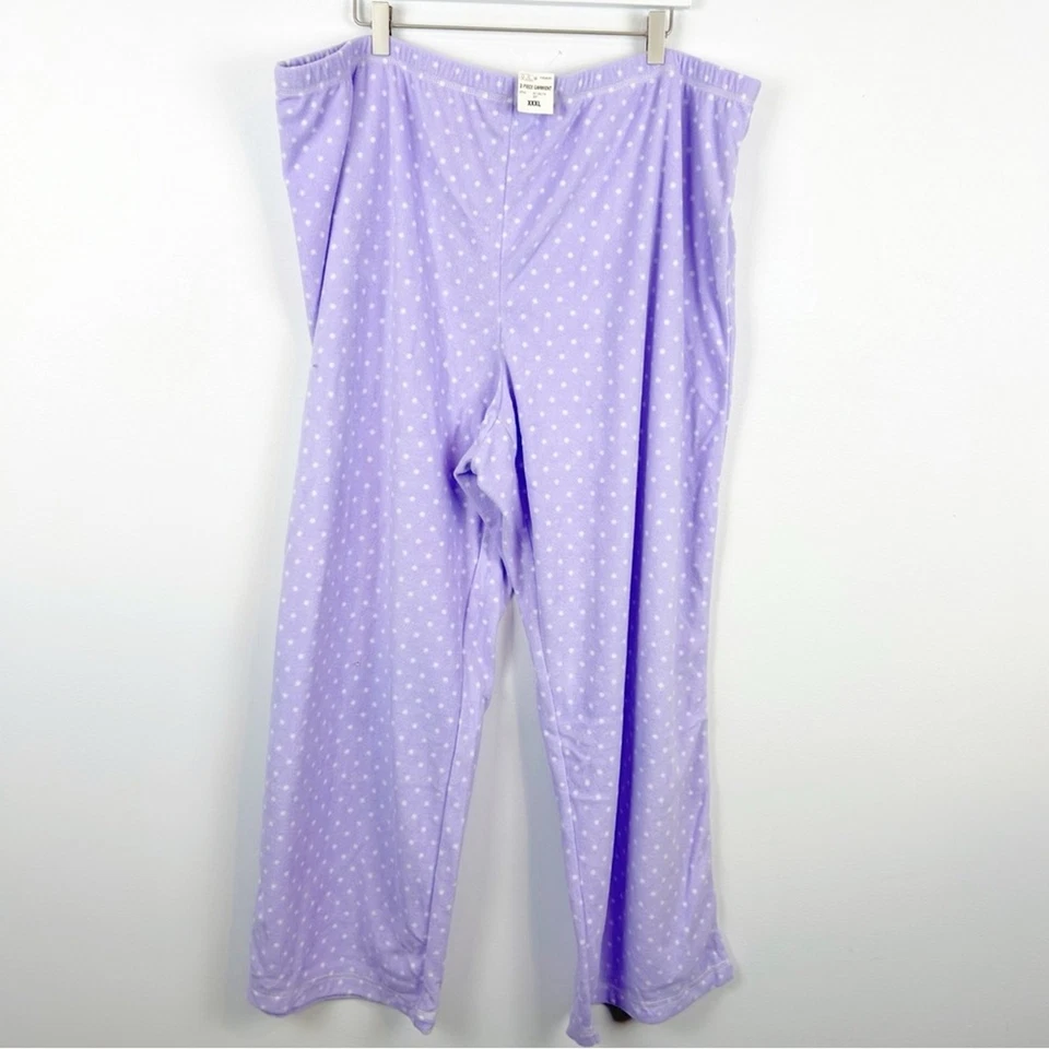 Conjunto de pijama Charter Club para mujer púrpura a lunares polar con botones talla XXXL Foto 4 de 4