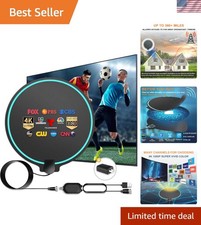 Digital HDTV Antenna Long Range 380 Miles Indoor Amplified Signal Booster Sup...