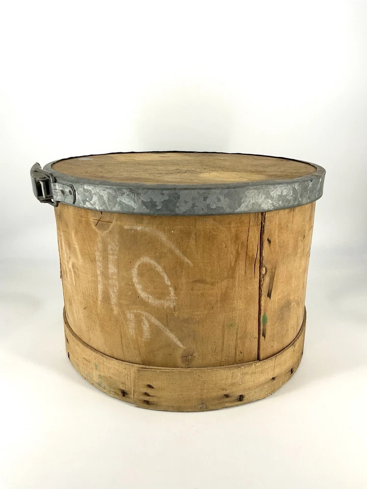 Antique American Bluing Co Buffalo Ammonia Shipping Crate Primitive Wood Round - Image 4 of 4