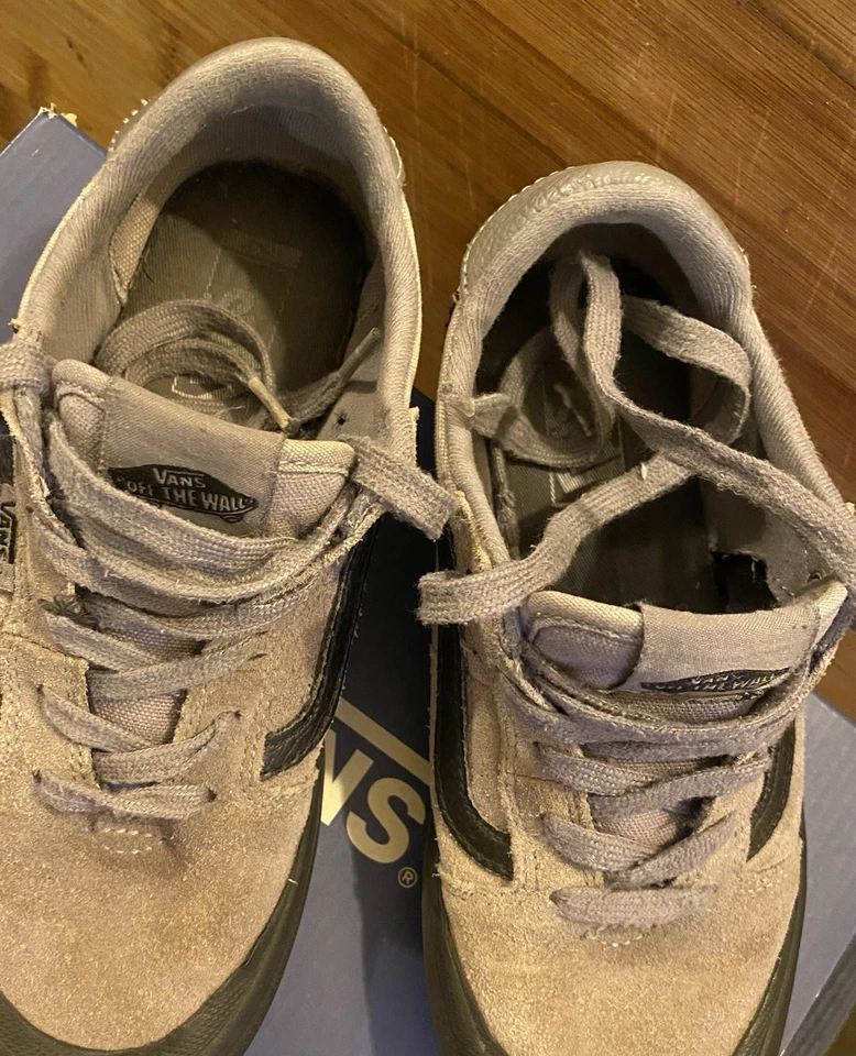 Vans Old Skool Pro серая замшевая черная резинка размер США 4 молодежь - Изображение 3 из 4