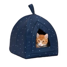 Furhaven Cat Bed Cave for Indoor Cats & Small Dogs, Washable & Foldable w/ Re...