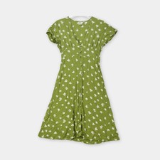 Billabong Minikleid Damen Gr. M Grün Blumenmuster Sommer Rockabilly top Zustand