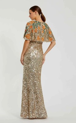 gold sequin cape dress Gold Gala Sequin Cape soniastradiottocouture