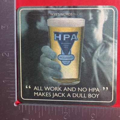 WYE VALLEY BREWING JACK DULL 3.5 INCH SQUARE BEER COASTER