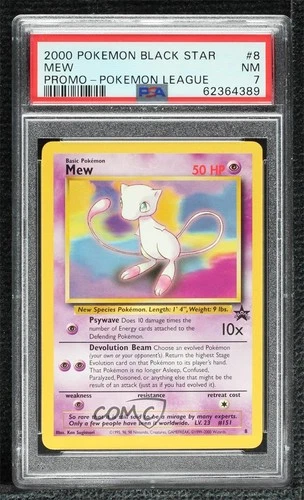 Mew (Pokemon League) WOTC Black Star PSA 7 1999
