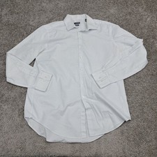 Van Heusen Studio Wrinkle Free Men's Button Up Long Sleeve Shirt White 34/35