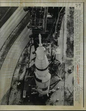 1968 Press Photo Saturn 5 rocket for launch at Cape Kennedy Florida - nee79871