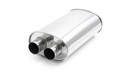 Vibrant For 10534 Universal 2.25in Stainless Steel Dual In-Out Muffler